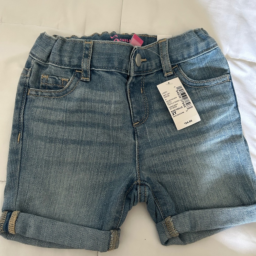The Children's Place Blue Denim Shorts with Cuffed Hems